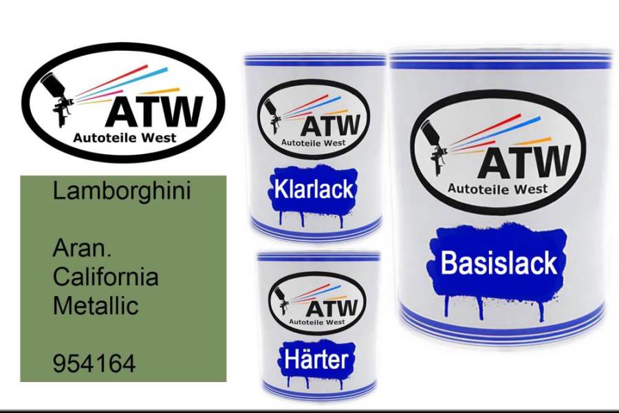 Lamborghini, Aran. California Metallic, 954164: 1L Lackdose + 1L Klarlack + 500ml Härter - Set, von ATW Autoteile West.